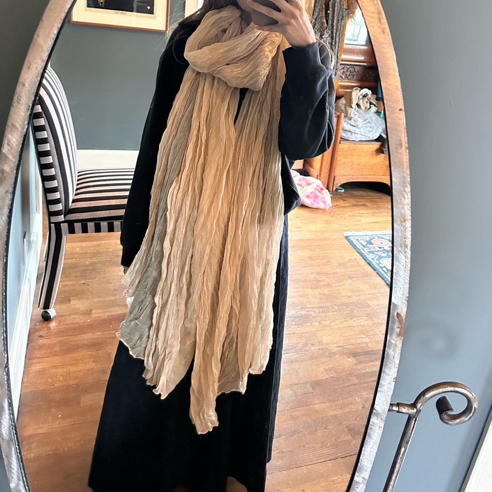 Massive Extra Large Featherweight Cream Scarf - image 4